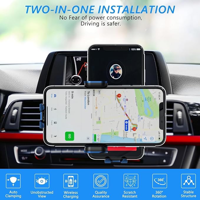 Wireless Car Charger, Fast Charging 15W Auto Clamping Car Charger Phone Holder - Image 8