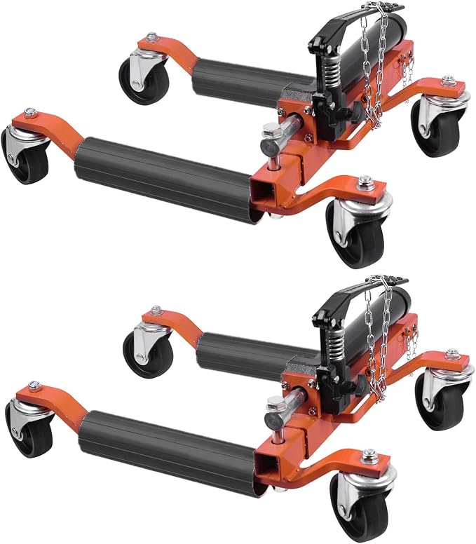 2 Pcs Car Wheel Dolly with Hydraulic Tire Jack, 1500LBS Capacity Trailer Dolly by GarveeTech