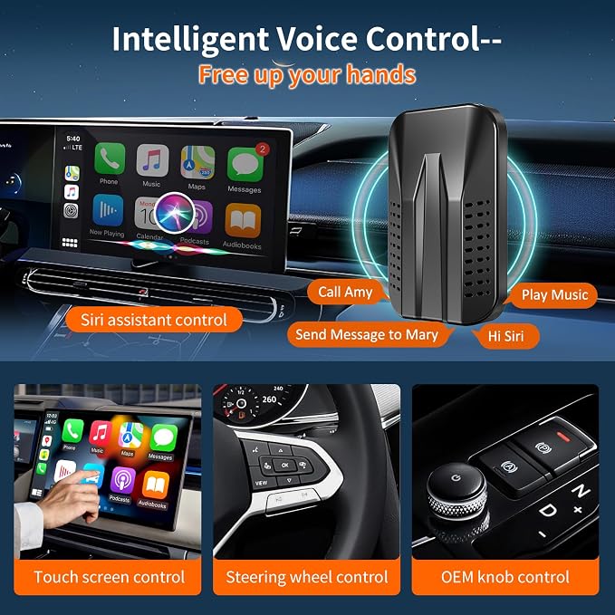 Wireless Carplay & Android Auto Adapter, 2025 Upgrade Carplay Ai Box Support - Image 6