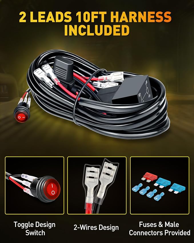 NAOEVO 7 Inch Yellow LED Light Bar, 240W 24, 000LM Offroad Fog/Driving Lights - Image 7