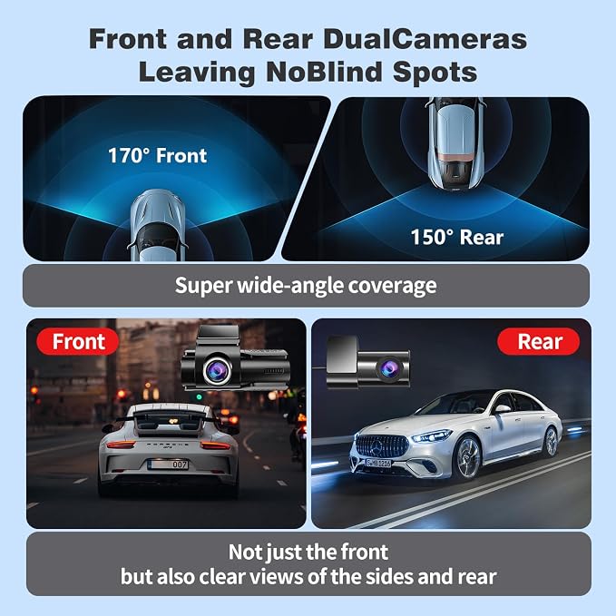 Dash Cam Front and Rear, UHD 4K Night Vision Dash Camera - Image 4