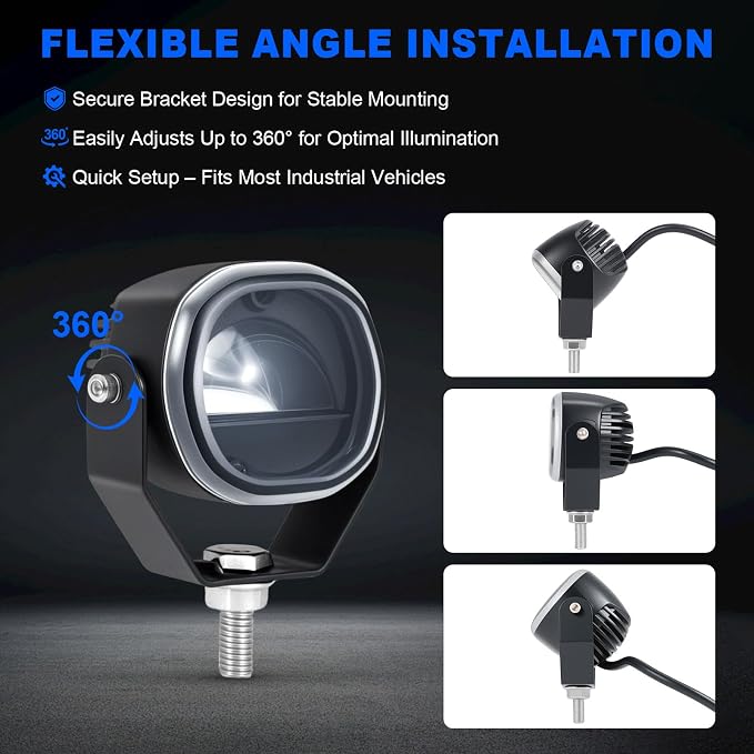 Forklift Arc Safety Light, LED Warning Lamp Blue Line Projection, Aluminum - Image 4