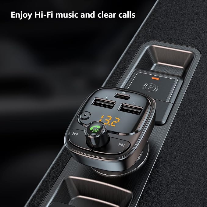 Bluetooth 5.3 FM Transmitter Car Adapter, Wireless Radio MP3 Player Stereo - Image 4