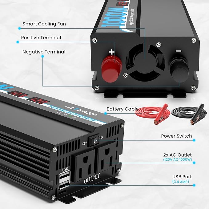 1000W Pure Sine Wave Power Inverter - Image 6