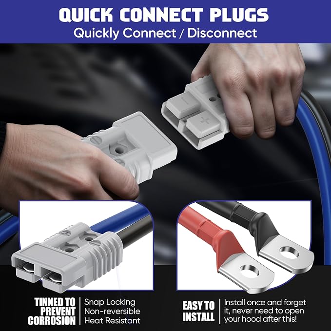 2/0 Gauge 30 FT Heavy Duty Jumper Cables, 1500Amp Quick Connect Booster Cables - Image 2