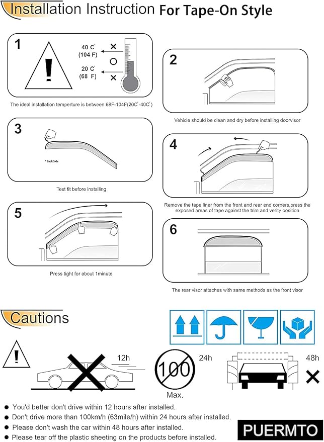94376 Side Window Wind Deflector, Window Visor fit - Image 6