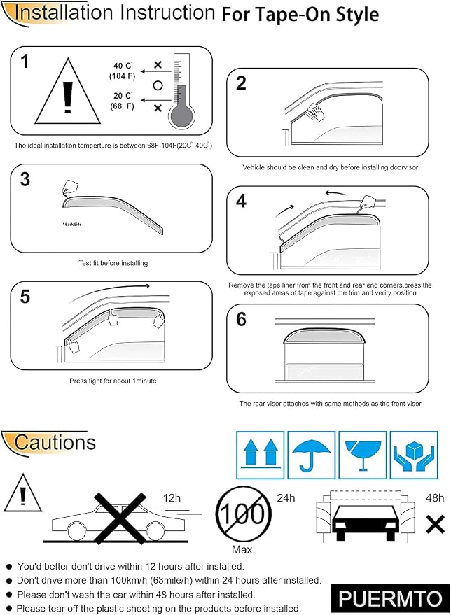 94949 Side Window Wind Deflector, Window Visor fit - Image 6