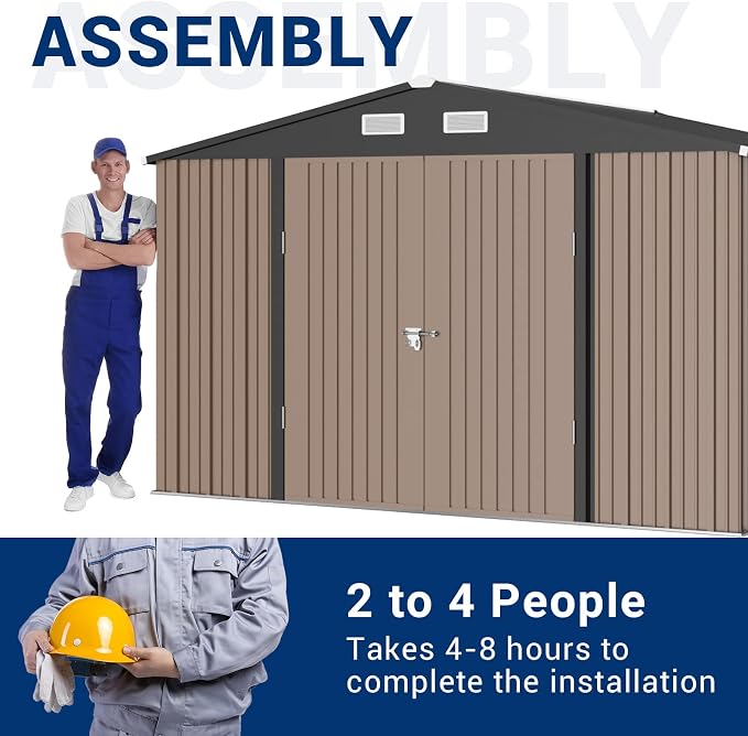 UDPATIO Outdoor Storage Shed 10x10 FT, Outside Sheds & Outdoor Storage Metal - Image 6
