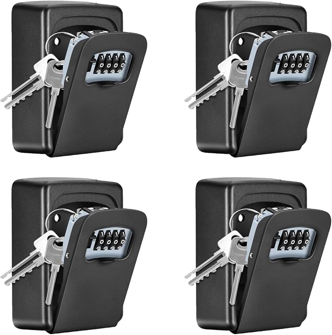 Key Lock Box Wall Mounted, Fayleeko 4 Digit Combination Lockbox by Fayleeko