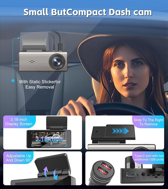 4K+2K Dash Cam Front and Rear, Dash Camera - Image 7