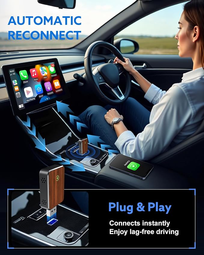 Wireless Carplay Adapter for iPhone & Android Auto 2-in-1, Convert Factory - Image 2