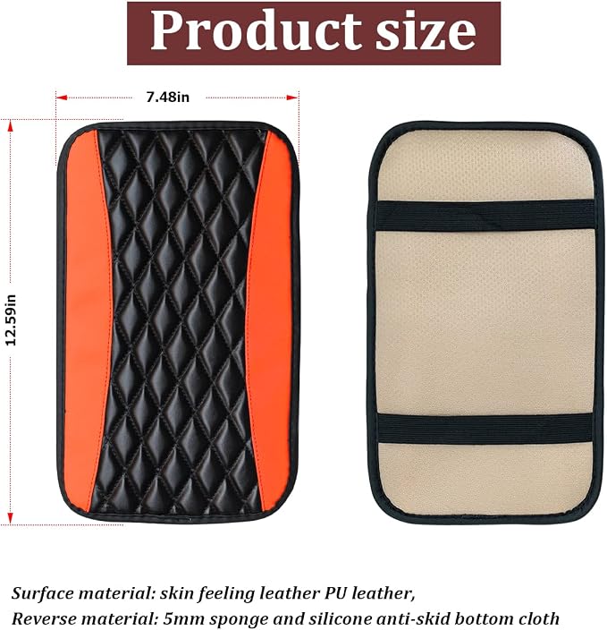 Car Center Console Cushion Pad, Universal Leather Waterproof Armrest Seat Box - Image 2