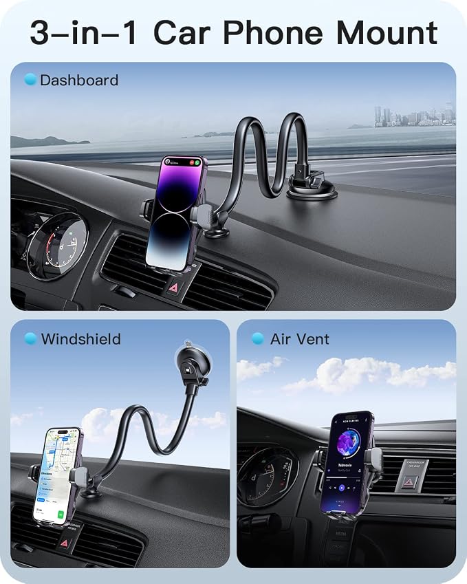 APPS2Car Car Phone Holder Mount Gooseneck Dashboard Windshield Suction Cup - Image 7