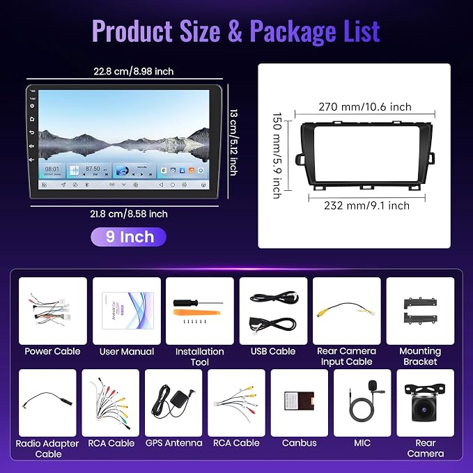 Wireless Carplay Car Stereo for Toyota Prius 2010-2015 - Image 7