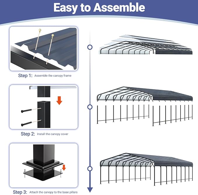Polar Aurora 20x40 FT Metal Carport - Image 3