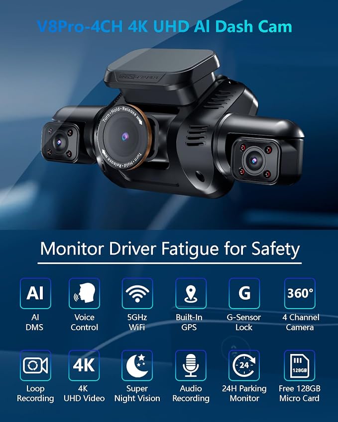 AI Dash Cam Front Rear Inside - Image 3