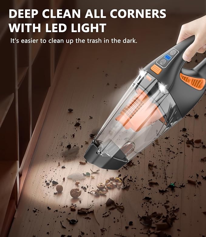 Handheld Vacuum Cordless, 18000Pa 160W Hand, 30Min Car Vacuum Portable Cordless - Image 3