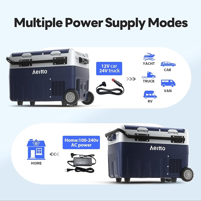 Aeitto 12 Volt Car Refrigerator, 42QT Dual Zone Portable Car Fridge Freezer - Image 8