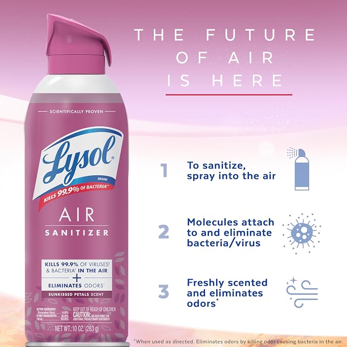 Lysol Air Sanitizer Spray with Odor Eliminator - Image 4