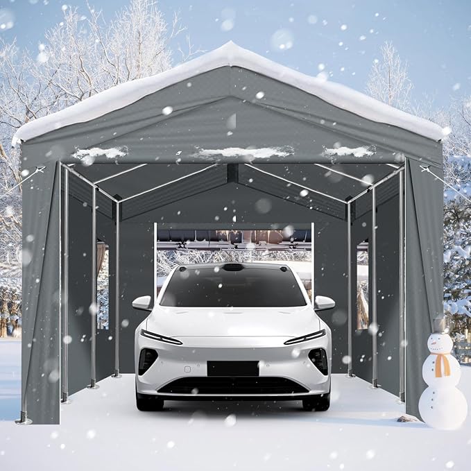 VINGLI 12x20 Carport Canopy Portable Garage - Image 2