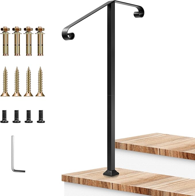 VIVOSUN Outdoor Handrail, 2 Step Stair Handrail, 21.6" x 39" Fits 1 to 2 Steps by VIVOSUN