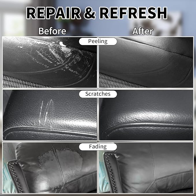 Black Leather Recoloring Balm, Leather Couch Scratch/Stain Remover, Leather - Image 3
