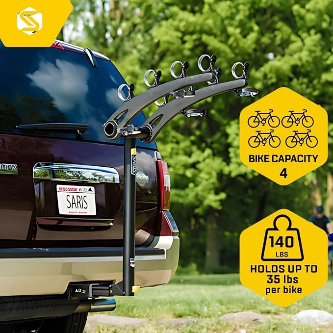 Saris Bones 4-Bike Hitch Rack Bicycle Carrier, - Image 3