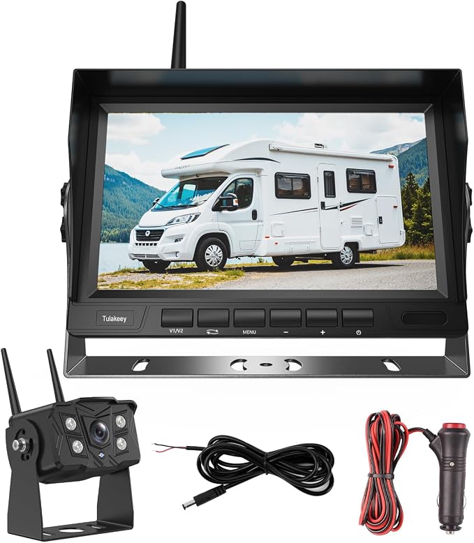 Wireless Backup Camera with Screen, Rear View Mirror Camera 1080P, Night Vision by Unknown