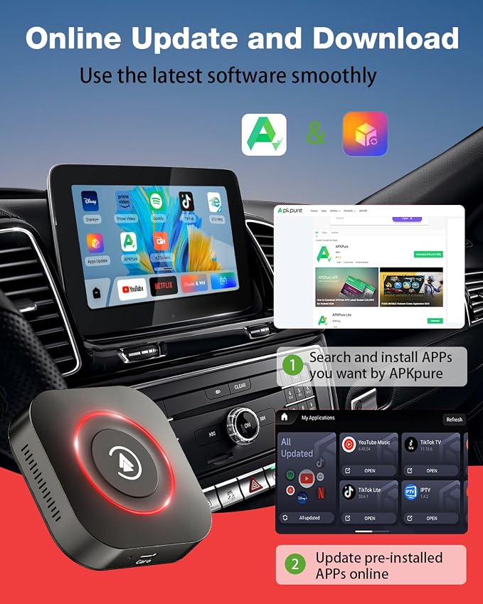 Wireless CarPlay Adapter, 2025 Upgraded Magic Box 2.0 Supports YouTube Hulu - Image 5