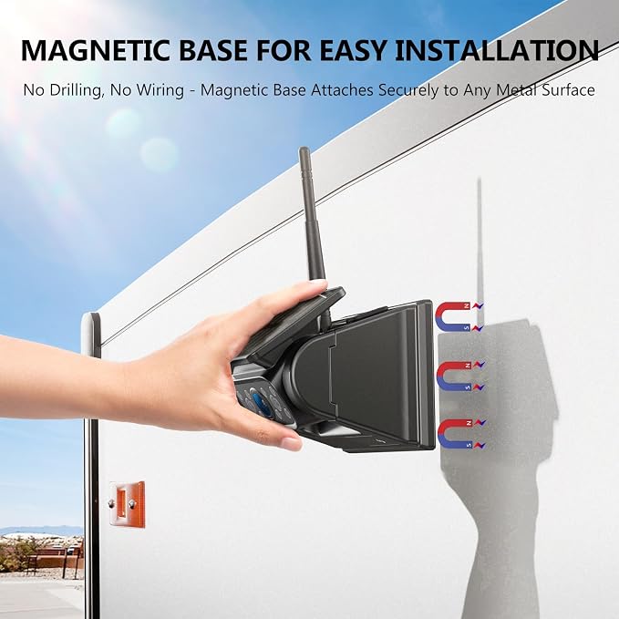 WiFi Magnetic Solar Wireless Backup Camera, 10500mAh Rechargeable 1080P Rear - Image 2