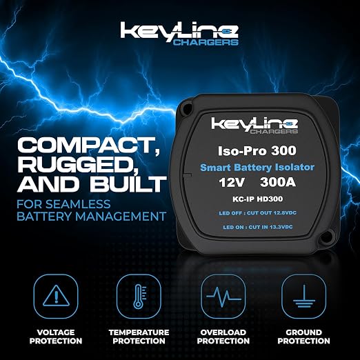 Dual Battery Isolator Kit Heavy Duty 300 AMP 1000 AMP Peak Voltage Sensitive - Image 3