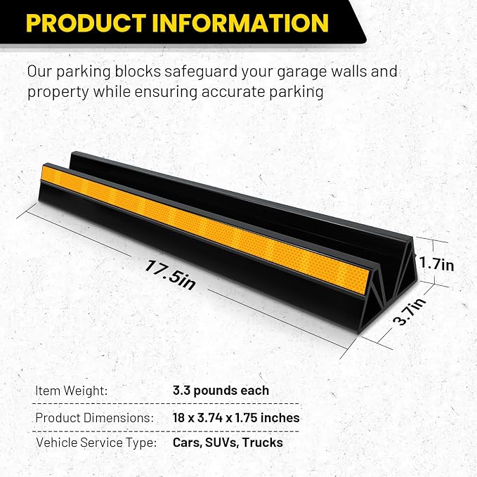 2 Pcs 18'' Parking Car Wheel Stopper - Image 2