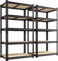 Set of 2 Storage Shelves, 27.7"W Metal Shelving 2010LBS Garage Shelving Heavy by Durayloly