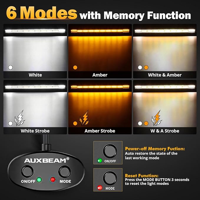 Auxbeam LED Led Light Bar 42 Inch 240W Straight Spot Flood Combo Led Off Road - Image 3