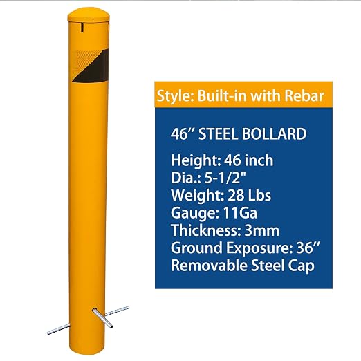46" High Pour in Place Steel Bollard Post - Image 2