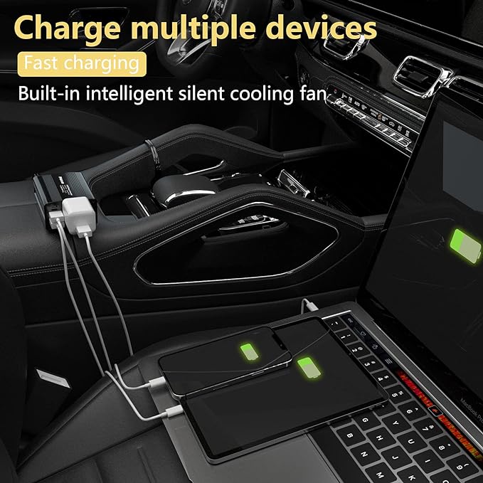 150W Power Inverter 12V DC to 110V AC Car Plug Adapter Outlet Converter - Image 2