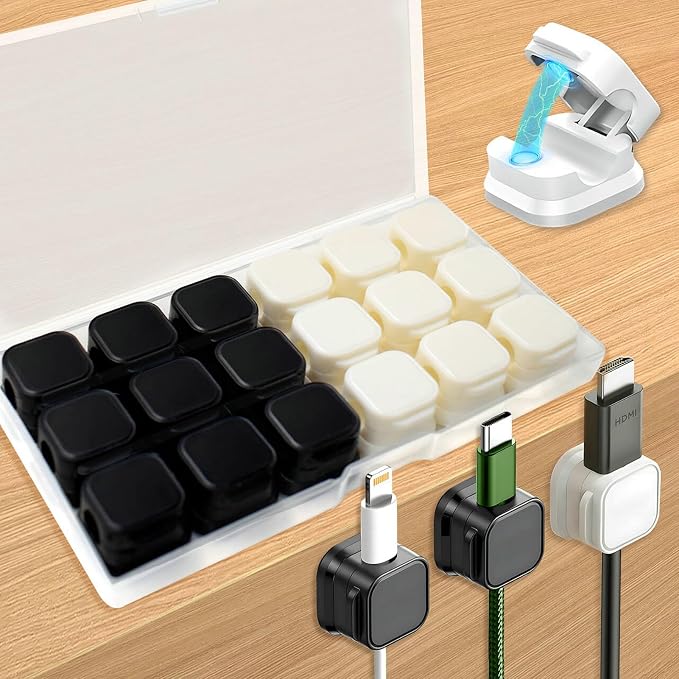 18 Pack Cord Organizer Holder, Magnetic Cable Clips Management, Easy Strong by Unknown