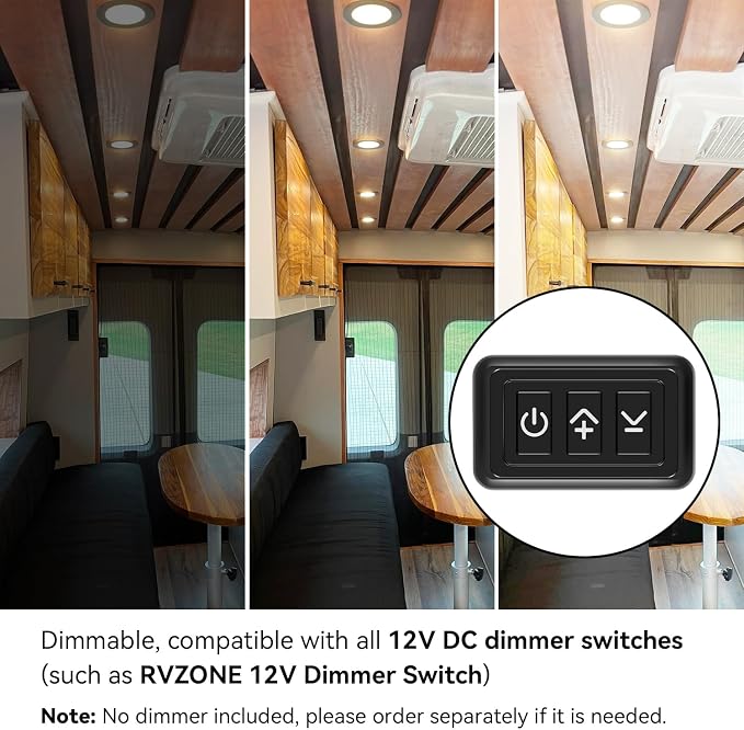 12 Volt LED Puck Light RV Boat Recessed Ceiling Light Super Slim LED Panel Light - Image 5