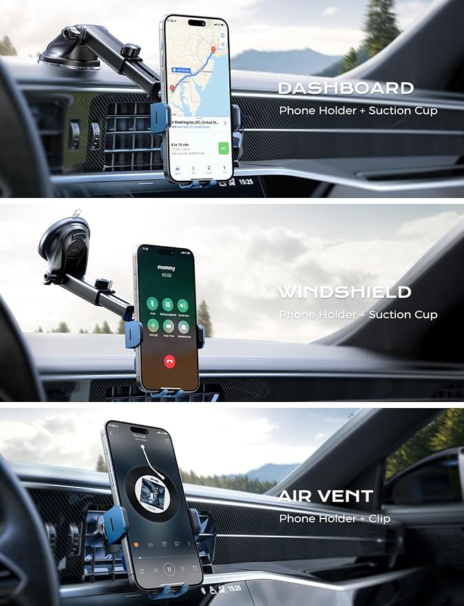 CHGeek Wireless Car Charger, 15W Fast Charging Auto Clamping Car Charger Phone - Image 2