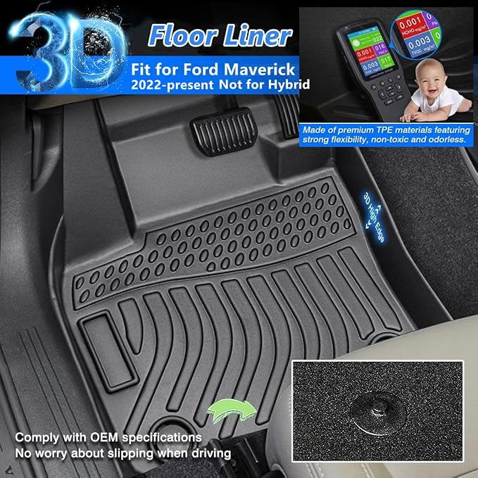 Cartist Floor Mats Fit for Ford Maverick 2022-2025 2026, All Weather Floor Mat - Image 2