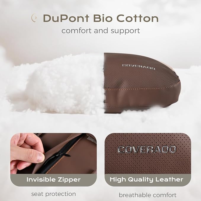Coverado Leather Car Headrest Pillow Car Neck Pillow - Image 6