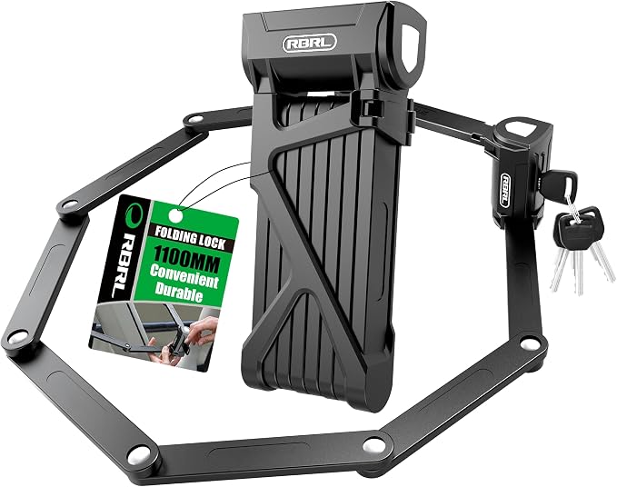 RBRL Folding Bike Lock, 3.6ft Heavy Duty Anti Theft, Hardened Steel 8mm Chain by RBRL