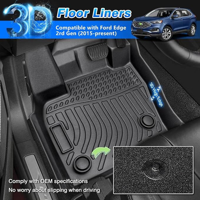 Cartist Custom Fit for Floor Mats Ford Edge 2015-2024 & Ford Edge ST 2019-2024 - Image 2