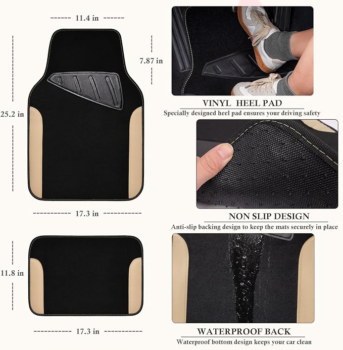 CAR PASS Waterproof Car Floor Mat, Universal Fit Car Mats - Image 2