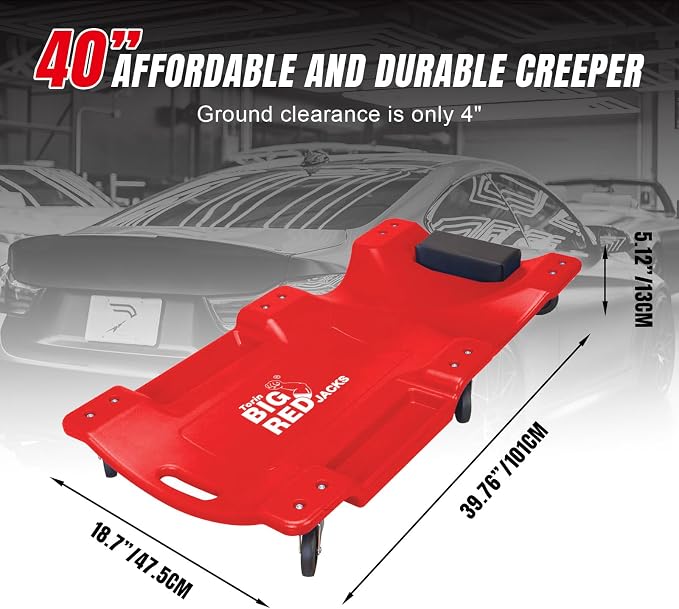 BIG RED TRP6240 Torin Blow Molded Plastic Rolling Garage/Shop Creeper: 40" - Image 2