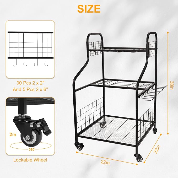 FZK Garden Tool Organizer, Heavy Duty Steel Yard Tool Organizer - Image 3