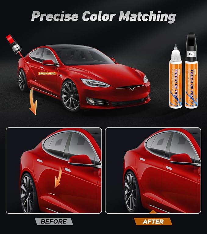 Red Touch up Paint for Cars, Car Paint Scratch Repair, Color Accurate - Image 2