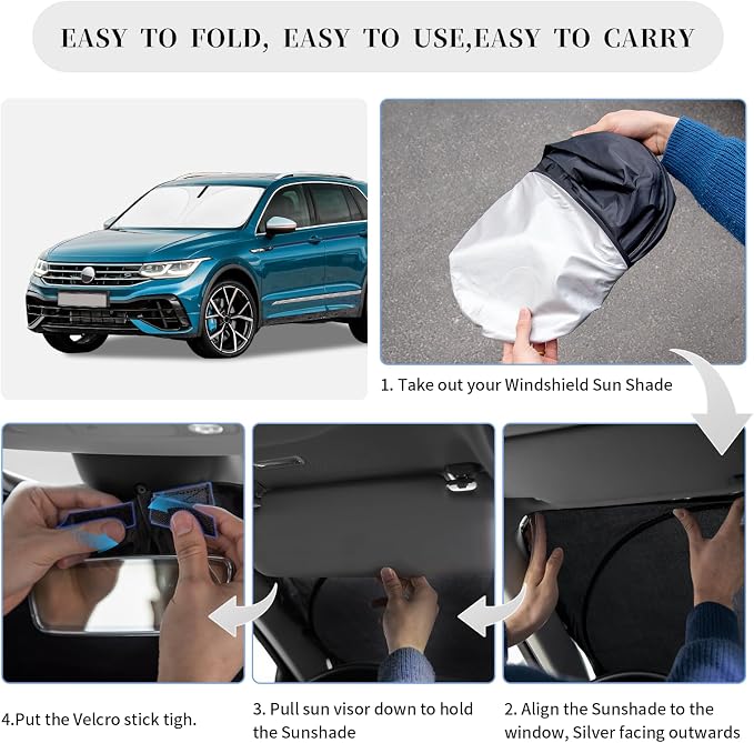 Sun Shade Sunshade for Volkswagen Tiguan 2018-2023 2024 2025 Windshield Cover - Image 6