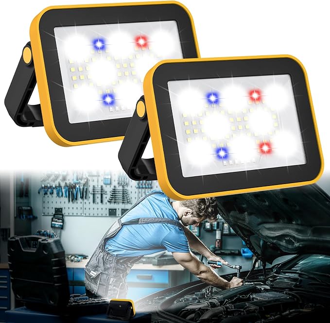 2 PackWork Light Portable COB LED Super Bright Rechargeable Flood Light Working by TSUNESLUX