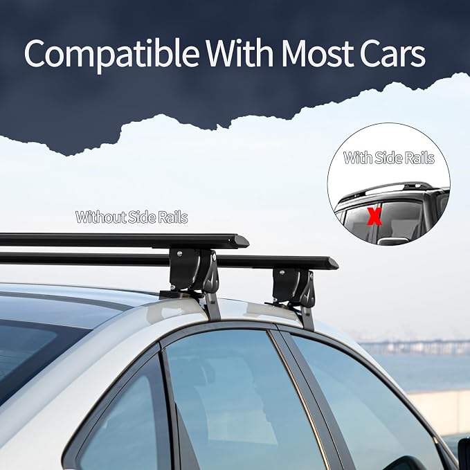 51" Roof Rack Cross Bars, Adjustable Universal Roof Rack, Aluminum Locking - Image 2